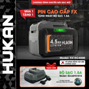 Pin cao cấp FX chống cháy HM21-G2-FX10C4500 Tặng sạc nhanh 2Ah
