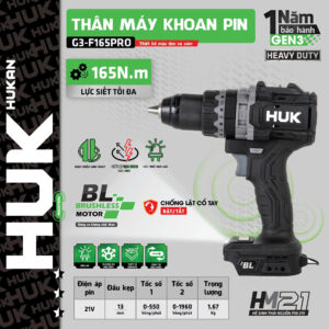 Thân máy khoan pin 13mm GEN 3 – Body G3-F165PRO