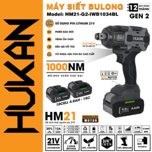 Máy siết bulong pin HM21-G2-IWB1034BL