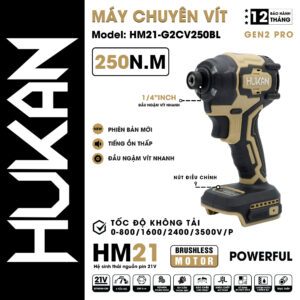 Thân máy chuyên vít Hukan HM21-G2CV250BL màu cafe