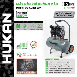 Máy nén khí không dầu 25 lít (GEN2 PRO) G2-AC25L-LUX