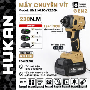Máy chuyên vít Hukan HM21-G2CVX230N Màu Cafe