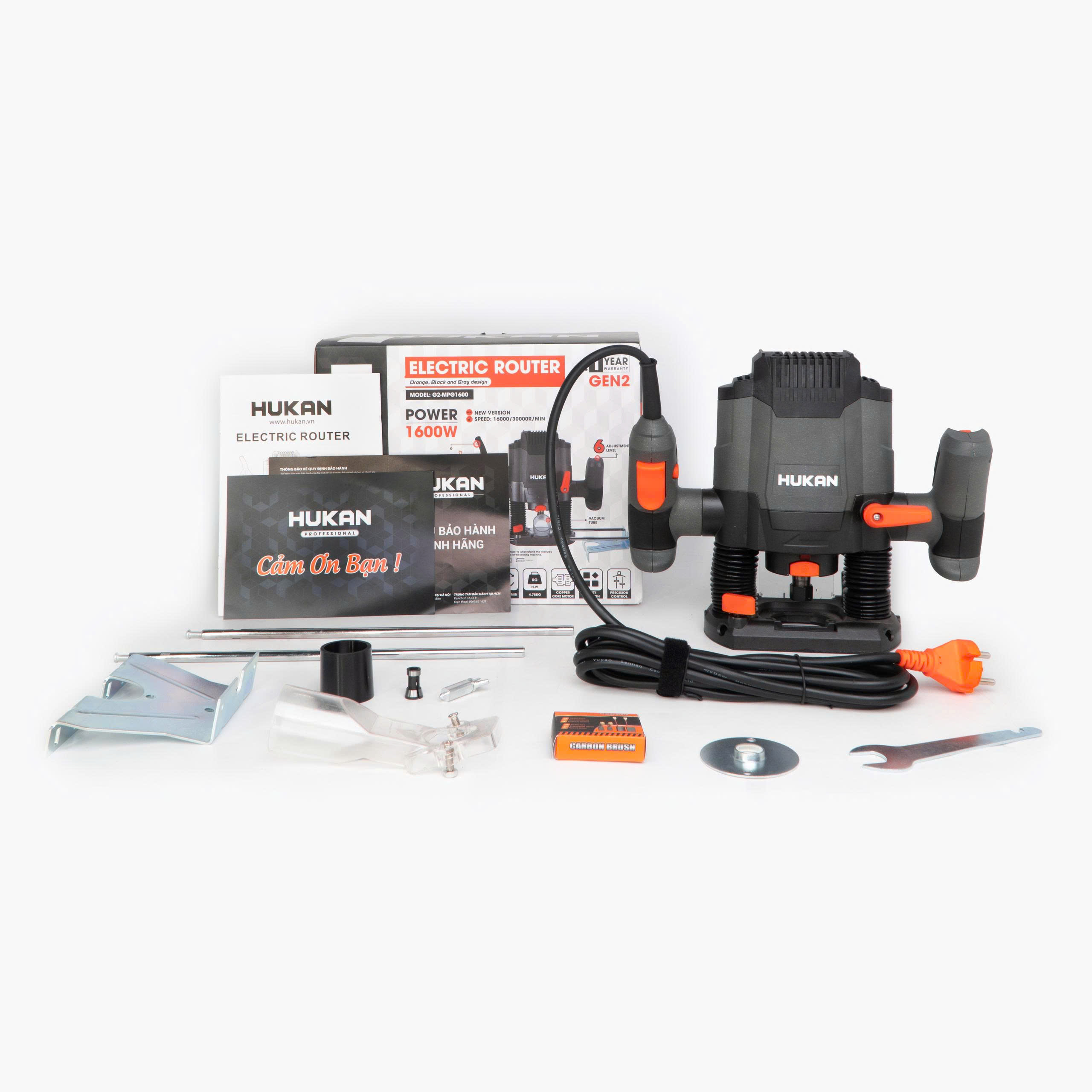 Máy Phay Gỗ Dùng Điện Hukan G2-MPG1600 - Ảnh 2