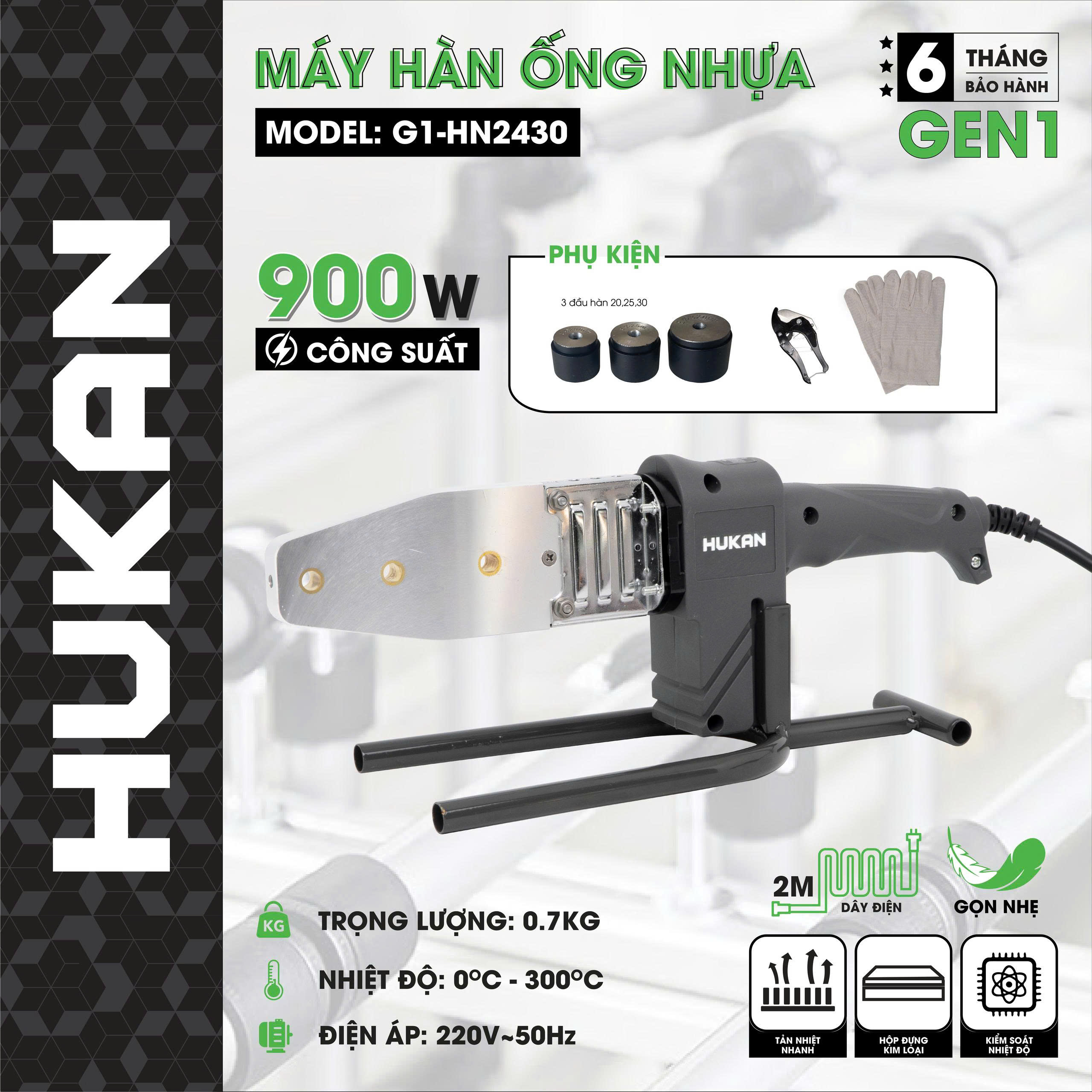 Máy hàn ống nhựa Hukan G1-HN2430 - Ảnh 11