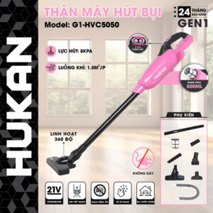 Thân Máy Hút Bụi Cầm Tay Dùng Pin Hukan Màu Hồng G1-HVC5050