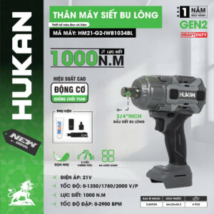 Thân máy siết bulong pin HM21-G2-IWB1034BL