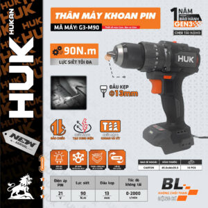 Thân máy khoan pin màu xám cam (GEN 3) G3-M90
