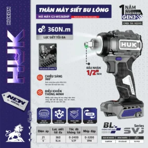 Thân máy siết bulong pin (GEN 3) G3-WS360HP