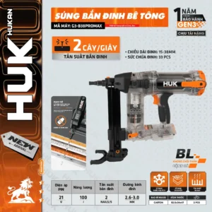 Súng bắn đinh bê tông pin G3-B38PROMAX Trong Suốt