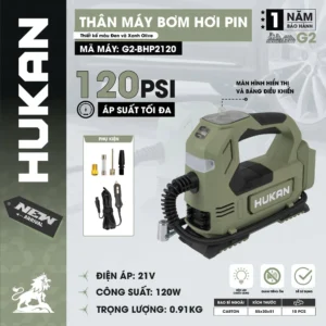 Thân máy bơm hơi pin G2-BHP2120 Xanh OLIVE