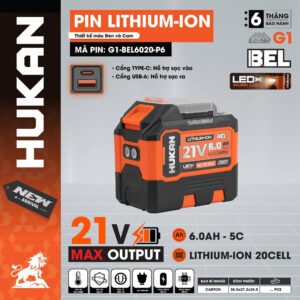PIN LITHIUM ION G1-BEL6020-P6