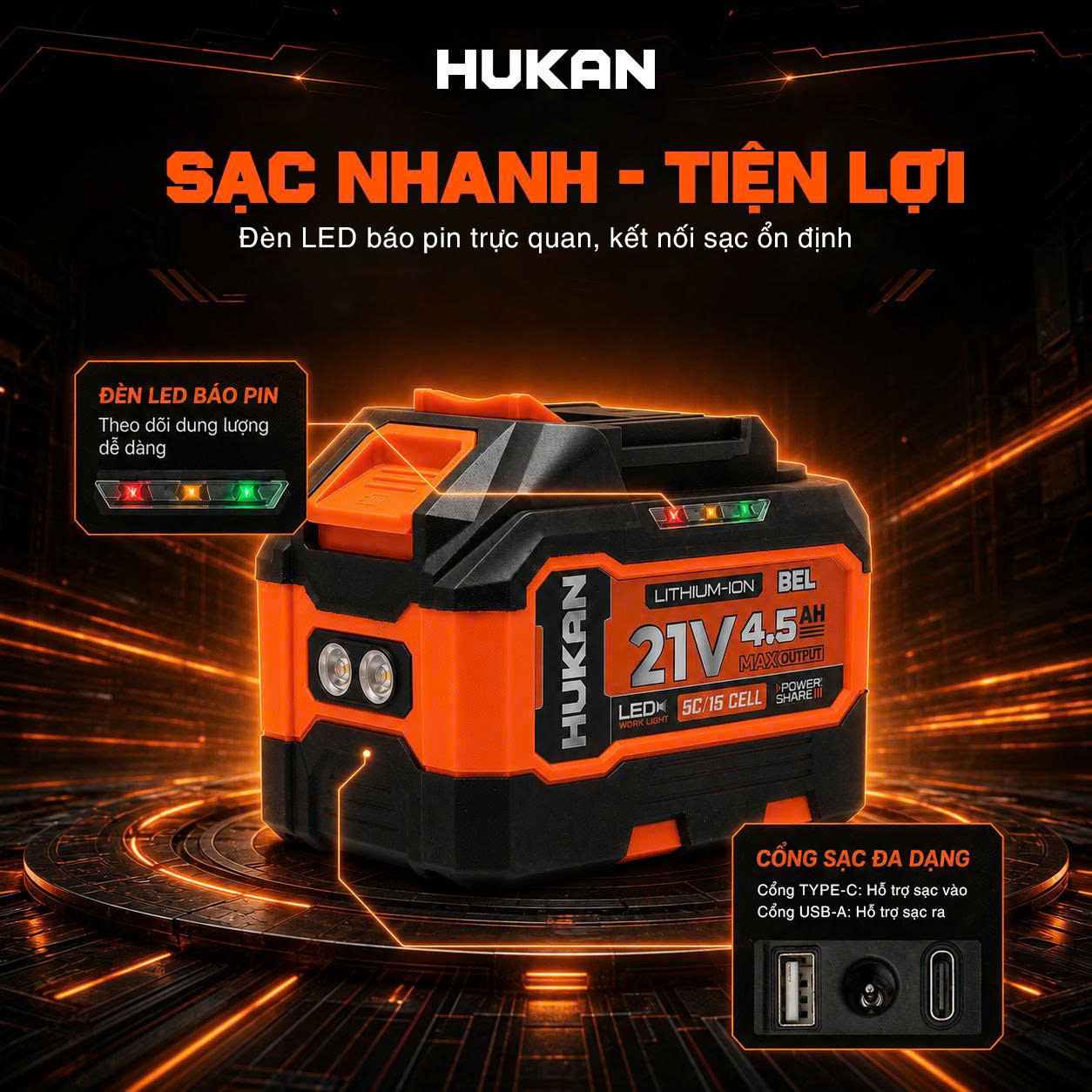 Pin Lithium-Ion HUKAN G1-BEL4515-P4 - Ảnh 4