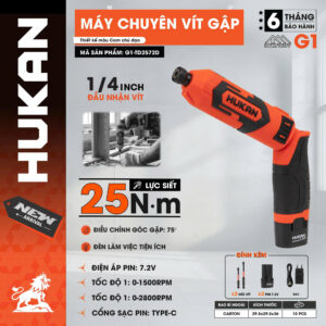 Máy Chuyên Vít Gập Hukan G1-TD2572D Màu Cam - Đen