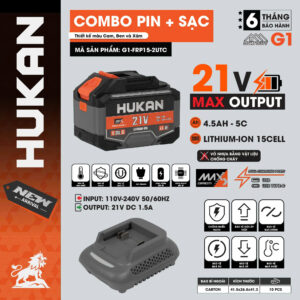 Combo Pin + Sạc HUKAN G1-FRP15-2UTC