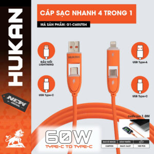 Cáp Sạc Nhanh 4 Trong 1 Hukan G1-C60UT04